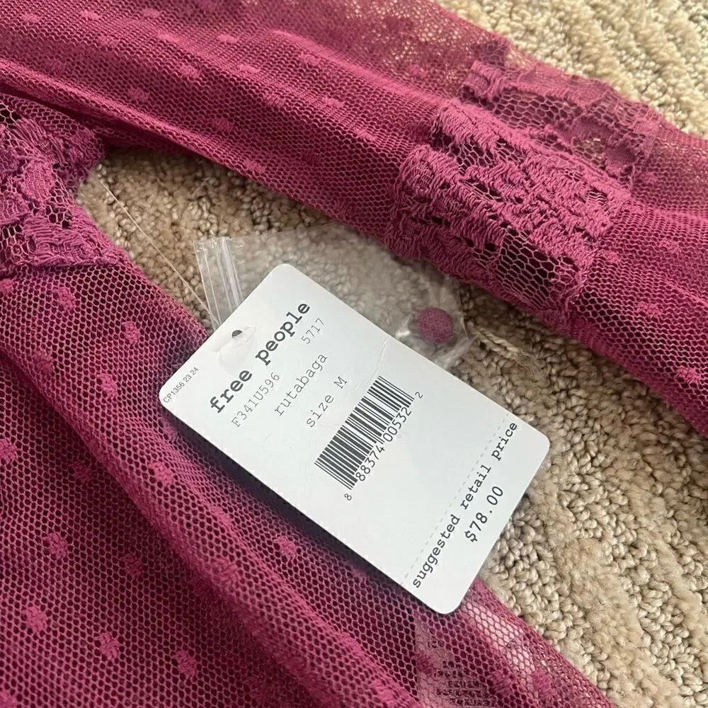 Free People PinkLace 3/4 Sleeve Flowy Top - Picture 5 of 7